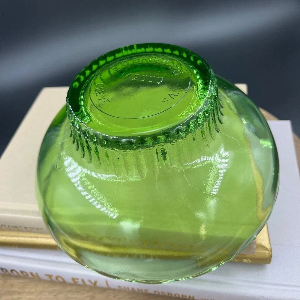 1960's‎ Vintage EO Brody Green Glass Footed Bowls - Glass Dinnerware